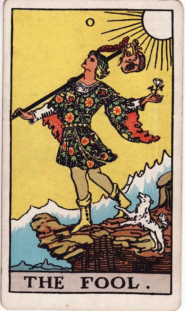 The Fool tarot card by Pamela Colman Smith